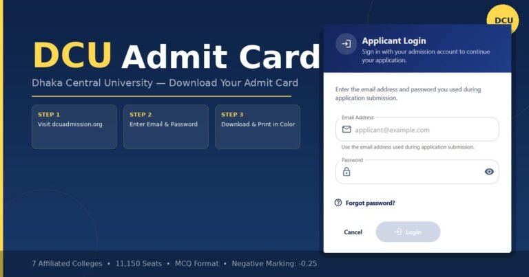 dcu admit card